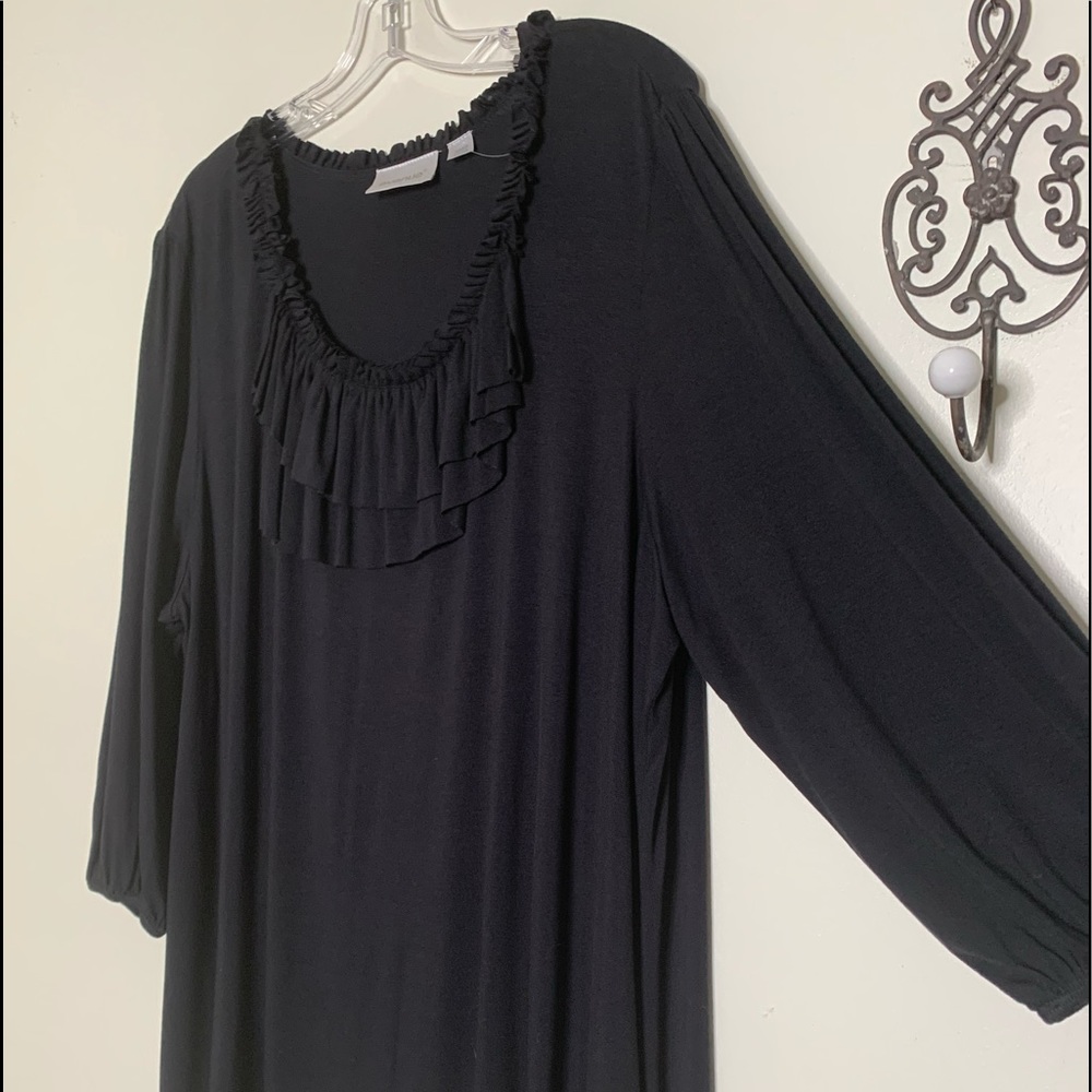 DUPLICATE,  NOT FOR SALE Avenue Black ¾ Sleeve Flowy Blouse Sz 22/24 - Picture 4 of 15